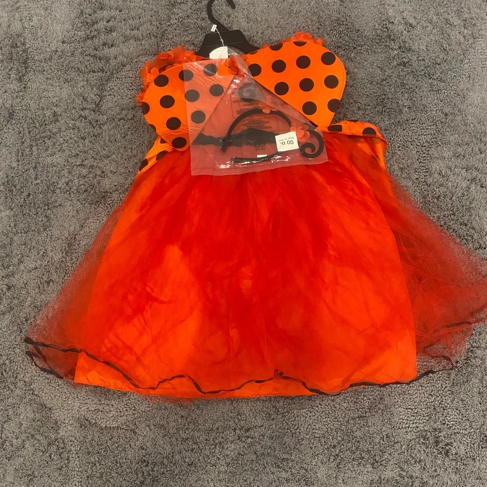 Toddler Red Ladybug Costume Dress with Black Polka Dots